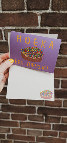 Hoera een mensje dubbele kaart