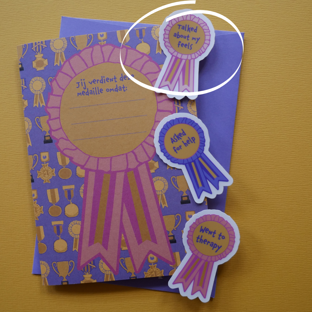 Losse medaille sticker - Talked About my feels